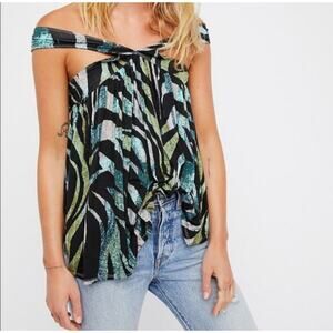 We the free people size XS boho flirty summer retro tank boho ombre zebra